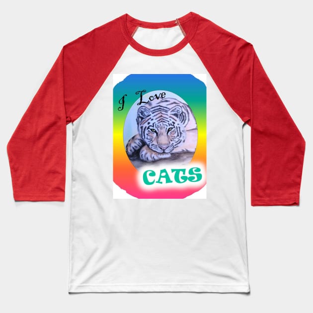 I love cats! Baseball T-Shirt by NHart4you